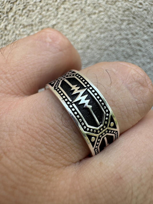 Italiano Silver, Inc. Eternal Love Heartbeat Pulse Eternity Band Ring - 925 Silver Oxidized - Plain