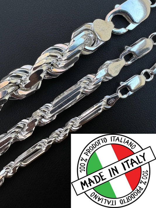 Italiano Silver, Inc. FigaRope Milano Chain Real Solid 925 Sterling Silver Necklace Or Bracelet 4-10mm