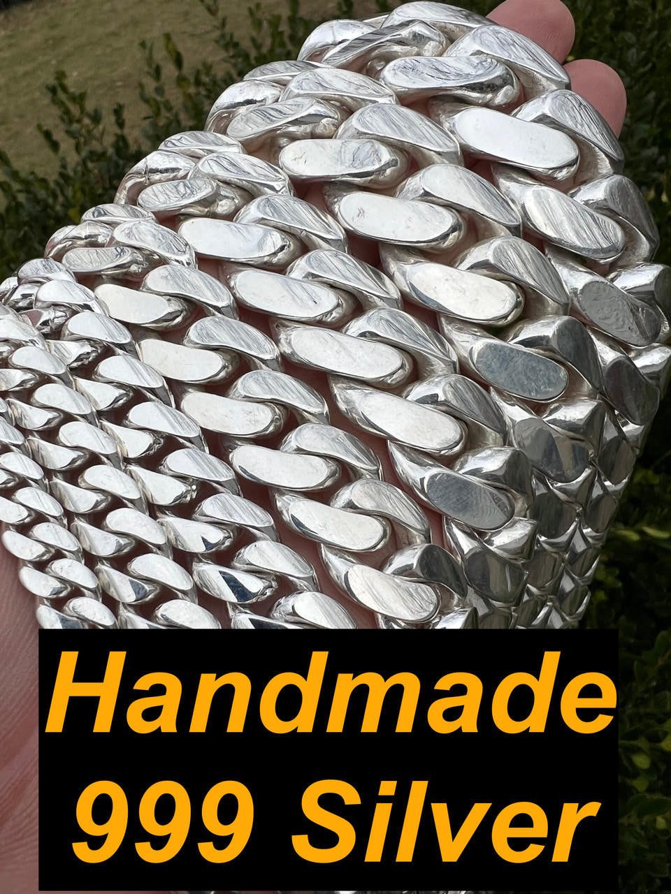 Italiano Silver, Inc. Handmade Tight Link Miami Cuban Chains Bracelets In 999 Silver - MADE TO ORDER In 2-3 Weeks