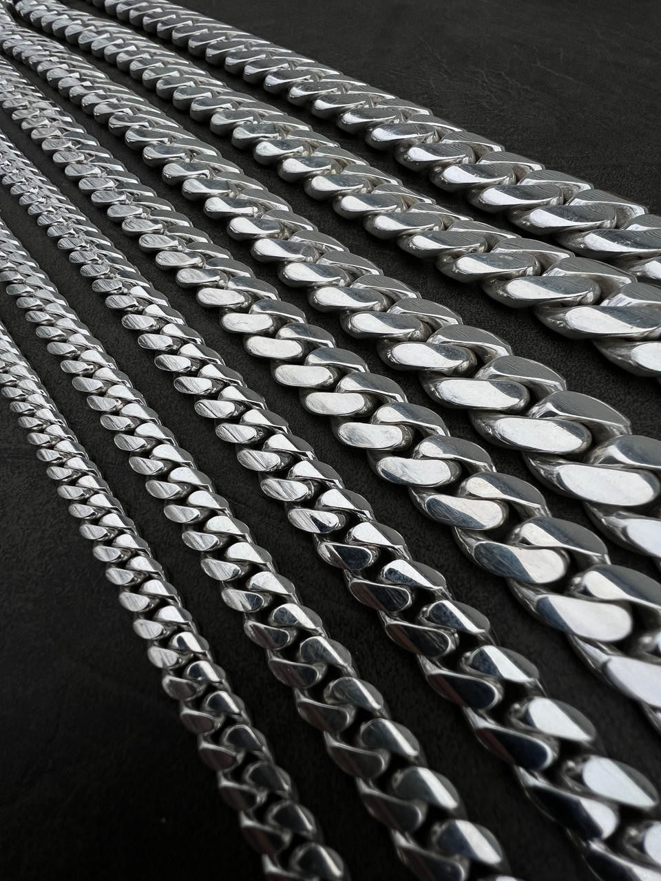 Italiano Silver, Inc. Handmade Tight Link Miami Cuban Chains Bracelets In 999 Silver - MADE TO ORDER In 2-3 Weeks