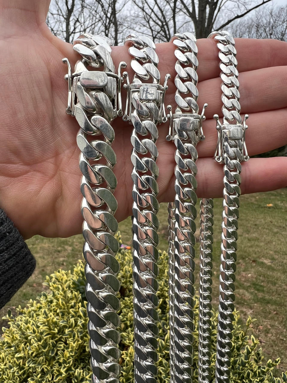 Italiano Silver, Inc. Handmade Tight Link Miami Cuban Chains Bracelets In 999 Silver - MADE TO ORDER In 2-3 Weeks
