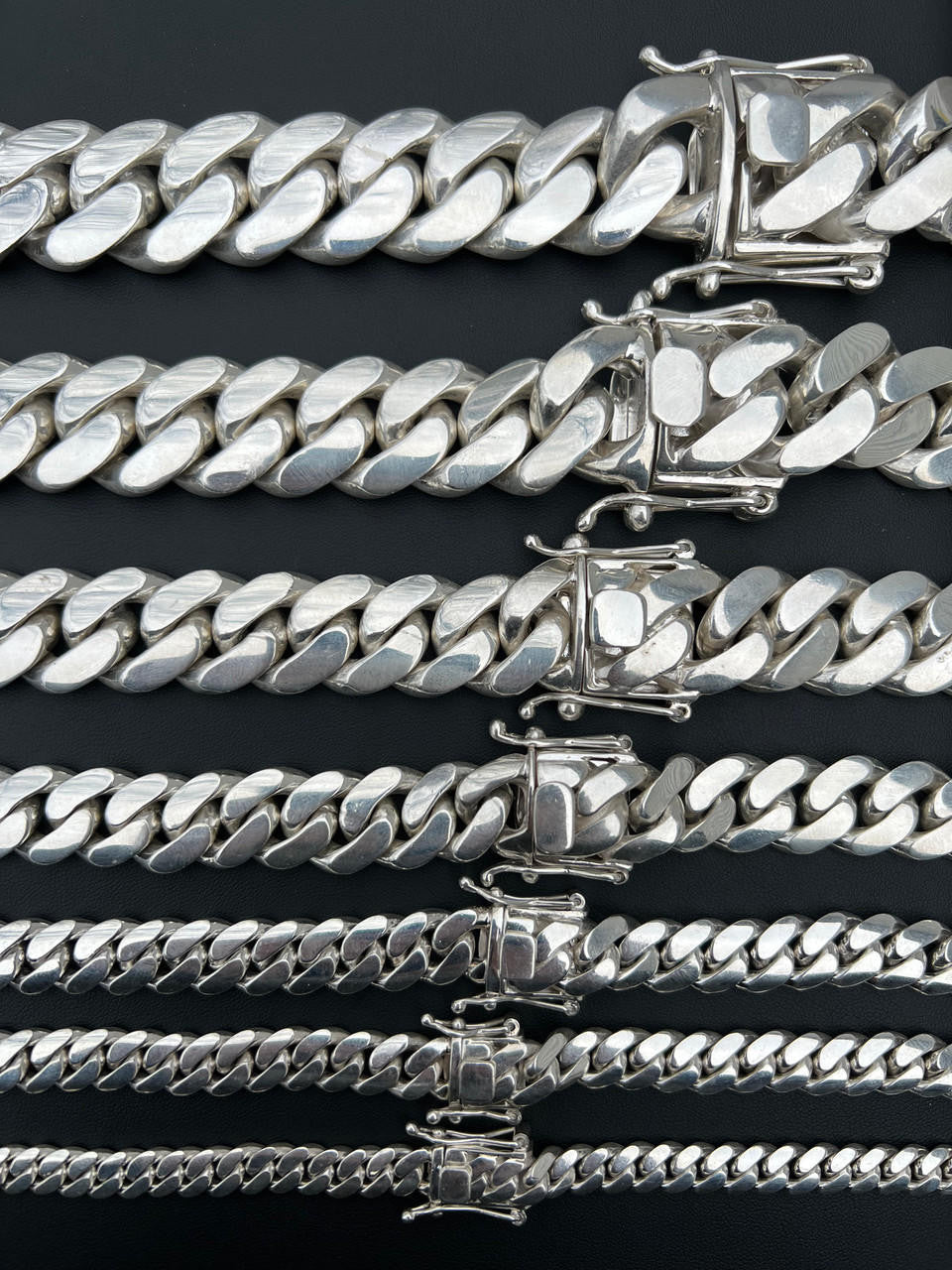 Italiano Silver, Inc. Handmade Tight Link Miami Cuban Chains Bracelets In 999 Silver - MADE TO ORDER In 2-3 Weeks
