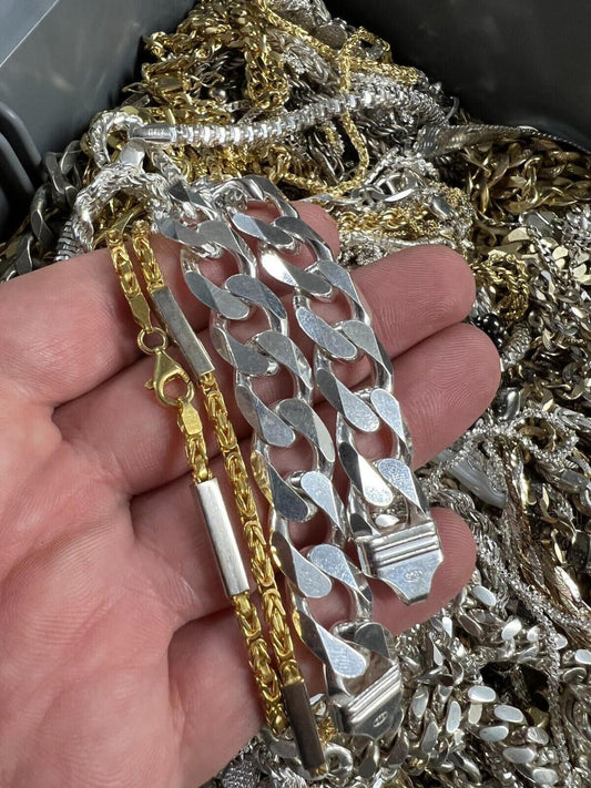 Italiano Silver, Inc. Italian 925 Sterling Silver Chains/Bracelets For Repair Repolish Scrap Melt