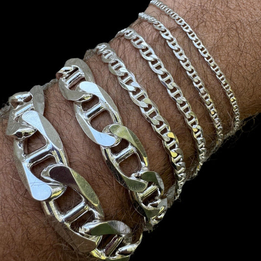 Italiano Silver, Inc. Mariner Link Bracelet - 925 Sterling Silver - 6"-9" - 2.5mm-16mm