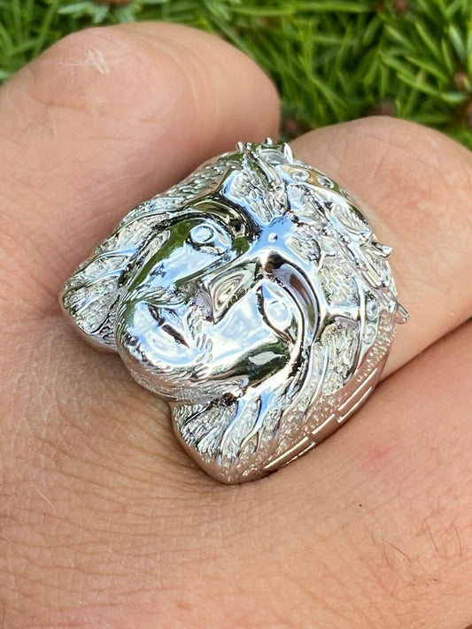 Italiano Silver, Inc Mens Real Solid 925 Sterling Silver Jesus Face Ring Pinky Hip Hop Anillo Cz 7-13