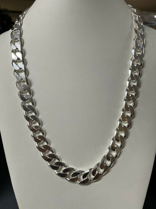 Italiano Silver, Inc Mens Real Solid 925 Sterling Silver Miami Cuban Link Kilo Chain 17.5mm 300 Grams