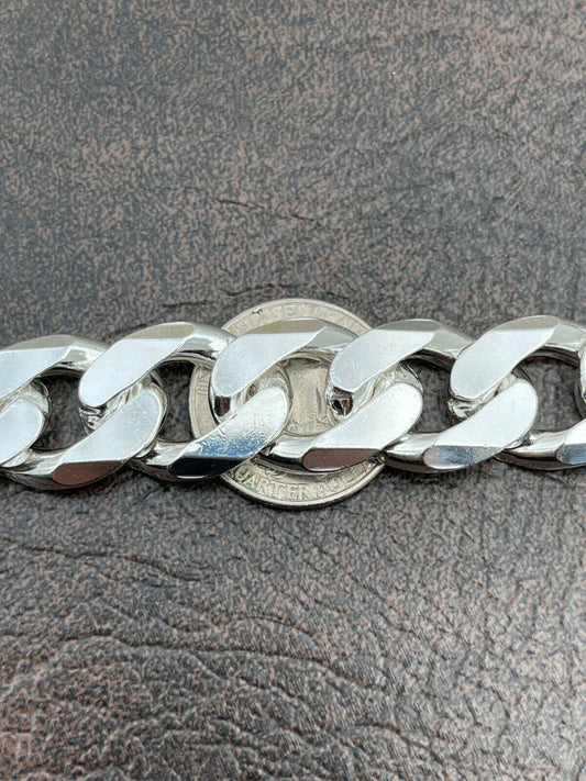 Italiano Silver, Inc Mens Real Solid 925 Sterling Silver Miami Cuban Link Kilo Chain 17.5mm 300 Grams