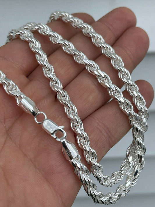 Italiano Silver, Inc Mens Rope Chain Real Solid 925 Sterling Silver Necklace 6mm 18-30 ITALY MADE