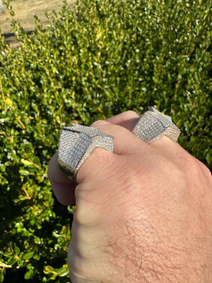 Italiano Silver, Inc. MOISSANITE Real 925 Silver Iced Baguette Star Ring MOISSANITE Pass Diamond Test