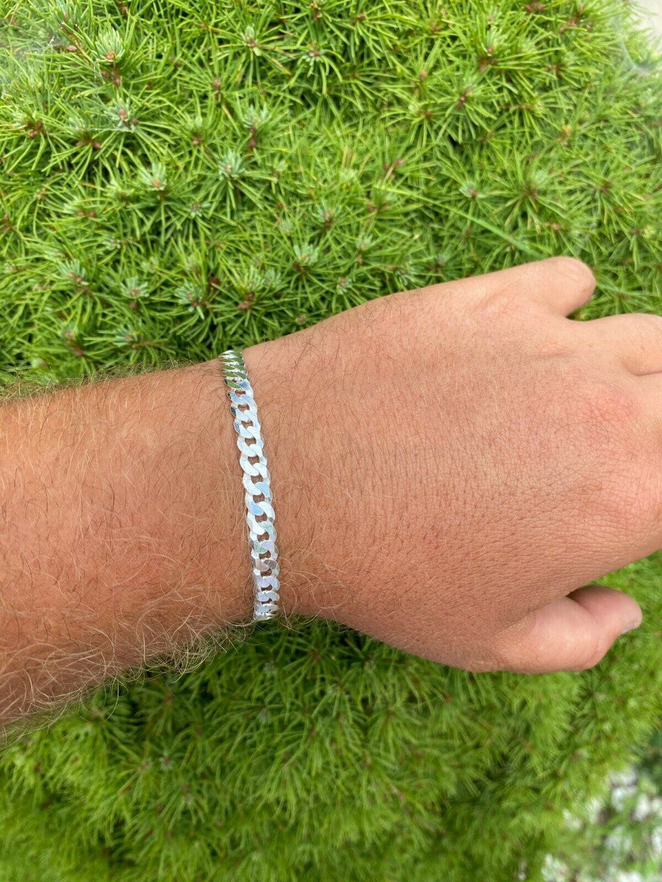 Italiano Silver, Inc Real Solid 925 Sterling Silver Flat Curb Cuban Link Bracelet 3-10mm ITALY MADE