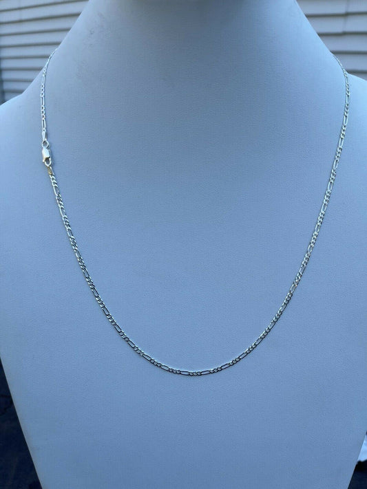 Italiano Silver, Inc Solid 925 Sterling Silver Figaro Chain Necklace Mens Ladies 2.5mm ITALY 16-30