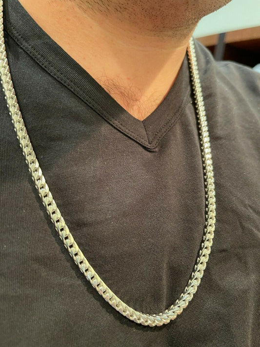 Italiano Silver, Inc Solid 925 Sterling Silver Franco Chain 5mm Thick Hip Hop Mens Necklace 18-30