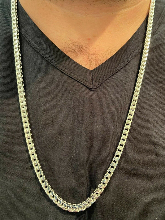 Italiano Silver, Inc Solid 925 Sterling Silver Franco Chain 5mm Thick Hip Hop Mens Necklace 18-30