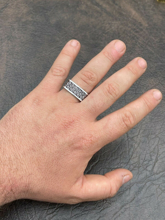 Italiano Silver, Inc Solid 925 Sterling Silver Men Plain Ring Wedding Square Shape Band 9mm Sz 7-13