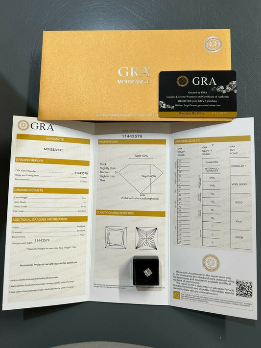 Loose Square Princess Moissanite Real Stone W GRA Certificate 1.5-10mm Diamond