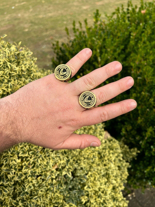 Mens Real 14k Gold Vermeil Over 925 Silver US Air Force Military Army Ring 7-13