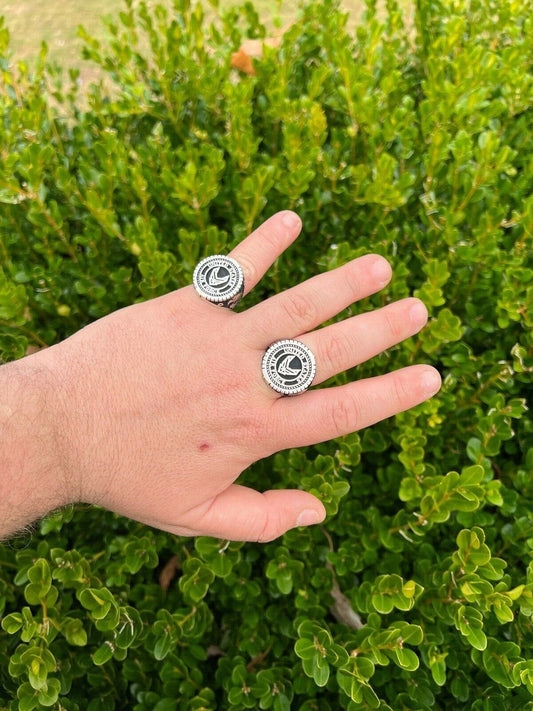 Mens Real Solid 925 Sterling Silver US Air Force Military Army Ring Size 7-13