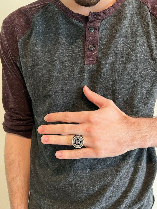 Mens Real Solid 925 Sterling Silver US Navy Military Sailor Army Ring Size 7-13