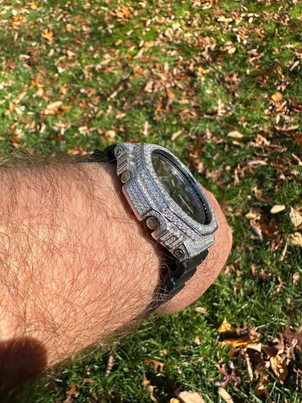 MOISSANITE Real 925 Silver Iced Casio G Shock GA-2100 Hip Hop Watch & Extras