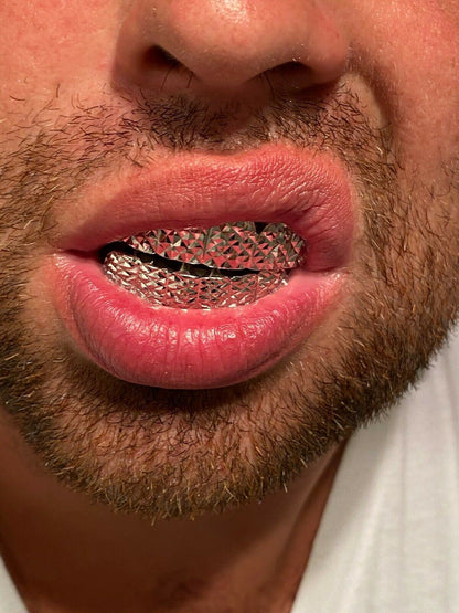 REAL Solid 925 Sterling Silver Diamond Cut Grillz Teeth Fronts Slugs Top Bottom