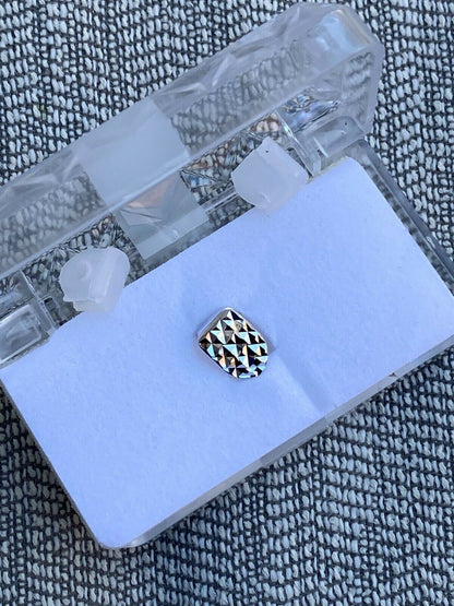 SOLID 925 Sterling Silver Single Tooth Grillz Hip Hop Grill Cap Diamond Cut REAL