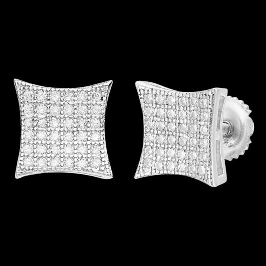 0.43ct VVS Real Diamond Men's Solid 14k White Gold Iced Hip Hop Kite Earrings